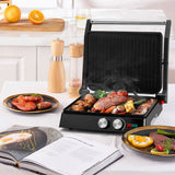 Electric Sandwich Maker Grill plate Panini 1800W Cooking Kitchen Appliances Breakfast