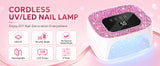 Rechargeable UV/LED Nail Lamp with Auto Sensor, Portable Cordless Gel Nail Dryer Light 4 Timings & Diamond LCD Screen, UV Light for Gel