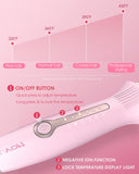 Ionic Hair Straightener Brush, 4 Temps & 30s Heating&Auto-Off, Anti-Scald Ceramic Straightening Comb