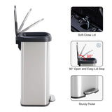 21 Gallon/80 Liter Kitchen Trash Can with Lid, Stainless Steel Garbage Can