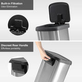 21 Gallon/80 Liter Kitchen Trash Can with Lid, Stainless Steel Garbage Can