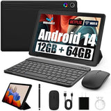 A10L 10 Inch Android Tablet 12GB RAM 64GB ROM IPS HD Touch Screen with Keyboard