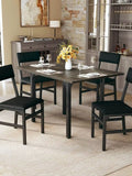 Dining Table Set for 4, Extendable Kitchen Table Cushion Chairs Set of 4