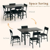 Dining Table Set for 4, Extendable Kitchen Table Cushion Chairs Set of 4