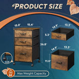 GALAXHERO File Cabinet 3-Drawer Mobile Rolling Printer Stand for Home Office