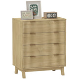 4 Drawer Dresser for Bedroom, Fluted Chest of Drawers