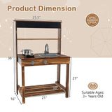Kids Mud Kitchen Play Kitchen w/ Blackboard Stoves