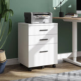 GALAXHERO 3 Drawer Wood File Cabinet Rolling Under Desk Filing Cabinet