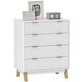 4 Drawer Dresser for Bedroom, Fluted Chest of Drawers