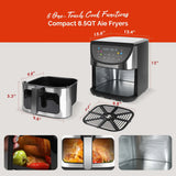 8.5QT Air Fryer, View Window, Multifunctional Large Family Size Capacity
