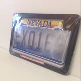 1st Gen. PTP Motorcycle Clear License Plate Cover Shield & Black Metal Frame Combo