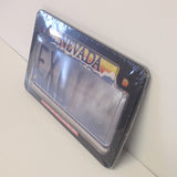 1st Gen. PTP Motorcycle Clear License Plate Cover Shield & Black Metal Frame Combo