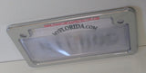 1st Gen. PTP Motorcycle Clear License Plate Cover Shield & Chrome Metal Frame Combo