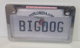 1st Gen. PTP Motorcycle Clear License Plate Cover Shield & Chrome Metal Frame Combo