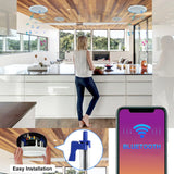 Herdio 5.25” Flush Mount Bluetooth Ceiling Speaker System Max Power 600 Watts Perfect For Humid