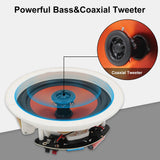 Herdio 6.5" 4 PCS Ceiling Speakers Home recessed Speaker System Max Power 600 Watts for Kitchen
