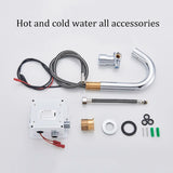 Suguword Chrome Infrared Sensor Basin Sink Faucet Touchless Automatic Touch Free Water Saving Sensor Deck Mount Sense Mixer Tap