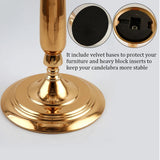 Gold Crystal Candle Holders for Wedding Party Home Decoration, 5 Arms