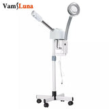 2 in 1 Facial Steamer Ionic Ozone Facial Steamer on Wheels with 5X Magnifying Lamp Hot Mist