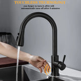 Smart Touchless Kitchen Faucet Brushed Poll Out Infrared Sensor Faucets Black/Nickel Infrared Water Mixer Taps