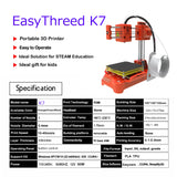 EasyThreed K7 3D Mini Printer 100x100x100mm No Heated Bed One-Key Printe with TF Card