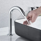 Suguword Chrome Infrared Sensor Basin Sink Faucet Touchless Automatic Touch Free Water Saving Sensor Deck Mount Sense Mixer Tap