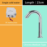 Suguword Chrome Infrared Sensor Basin Sink Faucet Touchless Automatic Touch Free Water Saving Sensor Deck Mount Sense Mixer Tap