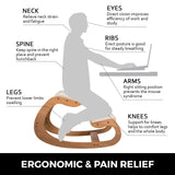 SucceBuy Ergonomic Kneeling Chair Stool W/ Thick Cushion Home Office Chair Improving Body Posture