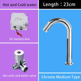 Suguword Chrome Infrared Sensor Basin Sink Faucet Touchless Automatic Touch Free Water Saving Sensor Deck Mount Sense Mixer Tap