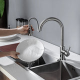 Smart Touchless Kitchen Faucet Brushed Poll Out Infrared Sensor Faucets Black/Nickel Infrared Water Mixer Taps
