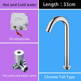 Suguword Chrome Infrared Sensor Basin Sink Faucet Touchless Automatic Touch Free Water Saving Sensor Deck Mount Sense Mixer Tap