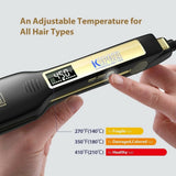 KIPOZI Professional Hair Straightener Titanium Flat Iron with Digital LCD Display Dual Voltage