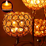 Gold Crystal Candle Holders for Wedding Party Home Decoration, 5 Arms