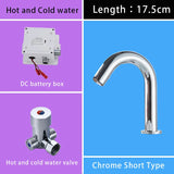 Suguword Chrome Infrared Sensor Basin Sink Faucet Touchless Automatic Touch Free Water Saving Sensor Deck Mount Sense Mixer Tap