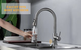 Smart Touchless Kitchen Faucet Brushed Poll Out Infrared Sensor Faucets Black/Nickel Infrared Water Mixer Taps
