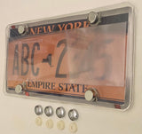 Phantom Tag Protector 1st Generation Clear License Plate Privacy Shield + Chrome Bolt Caps