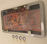 1st Gen. Phantom Tag Protector Clear License Plate Cover & Chrome Frame + Chrome Bolt Caps