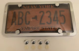 1st Gen. Phantom Tag Protector Tinted License Plate Cover & Chrome Frame + Chrome Bolt Caps