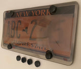 Phantom Tag Protector 1st Generation Tinted License Plate Privacy Shield + Black Bolt Caps