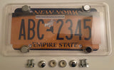 Phantom Tag Protector 3rd Gen. Clear License Plate Cover w/Bolts & Chrome Bolt Caps