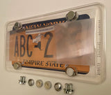 Phantom Tag Protector 3rd Gen. Clear License Plate Cover w/Bolts & Chrome Bolt Caps