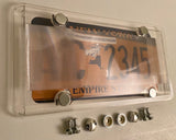 Phantom Tag Protector 3rd Gen. Clear License Plate Cover w/Bolts & Chrome Bolt Caps