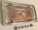 3rd Gen. Phantom Tag Protector Clear License Plate Cover & Chrome Frame w/Bolts & Bolt Caps