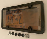 3rd Gen. Phantom Tag Protector Tinted License Plate Cover & Black Frame w/Bolts & Bolt Caps
