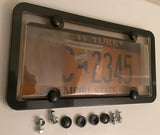 3rd Gen. Phantom Tag Protector Tinted License Plate Cover & Black Frame w/Bolts & Bolt Caps