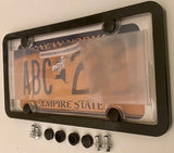 3rd Gen. Phantom Tag Protector Clear License Plate Cover & Black Frame w/Bolts & Bolt Caps