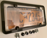 3rd Gen. Phantom Tag Protector Clear License Plate Cover & Black Frame w/Bolts & Bolt Caps