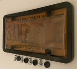 4th Gen. Phantom Tag Protector Tinted License Plate Cover & Black Frame w/Bolts & Bolt Caps