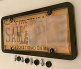 4th Gen. Phantom Tag Protector Clear License Plate Cover & Black Frame w/Bolts & Bolt Caps