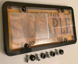 4th Gen. Phantom Tag Protector Clear License Plate Cover & Black Frame w/Bolts & Bolt Caps